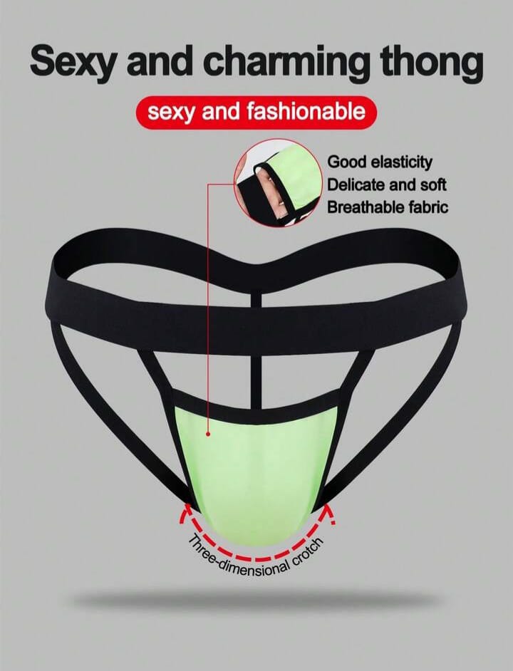 Men's Fashionable Fresh Light Green Breathable Briefs For Men